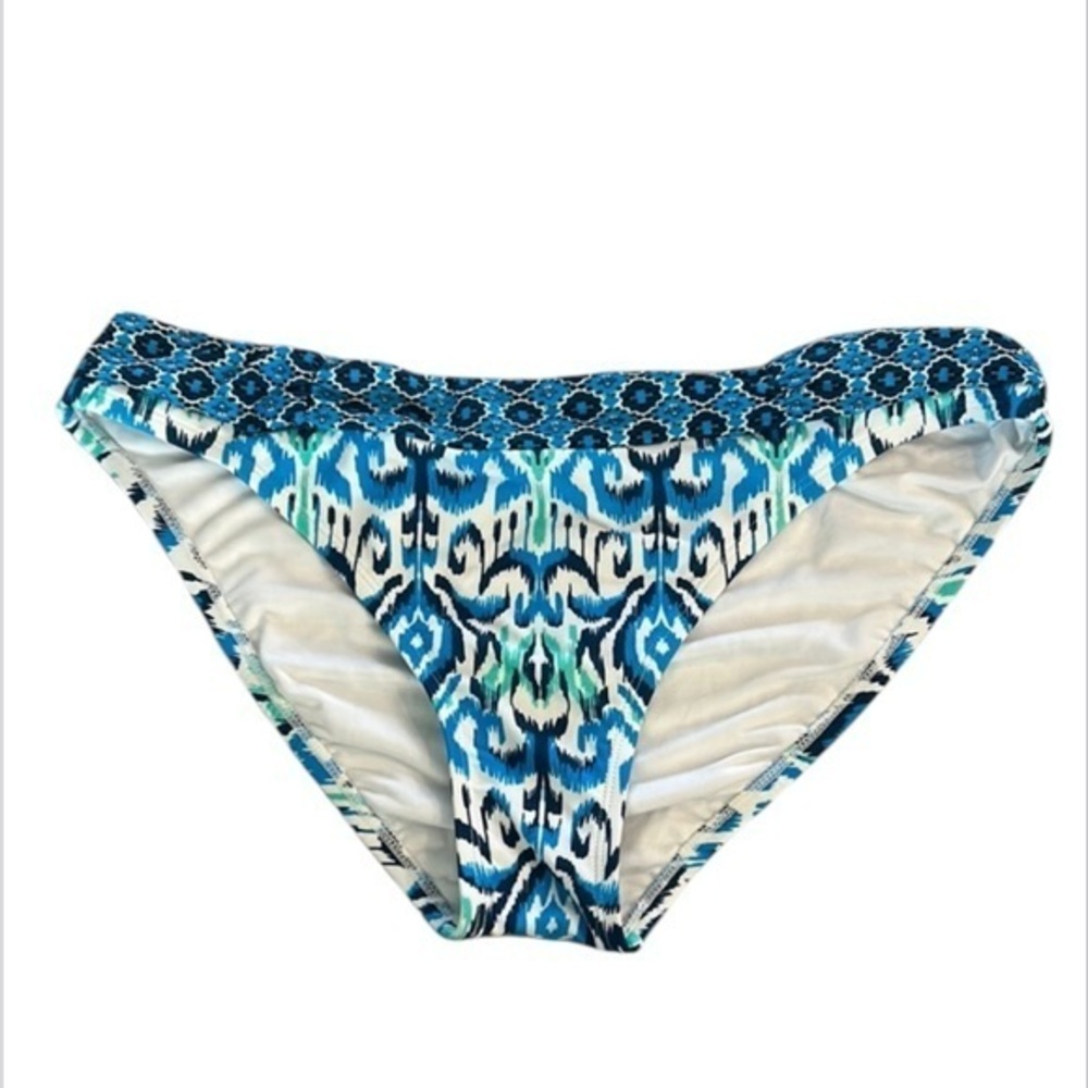 New Directions blue patterned bikini swim bottoms size XL NWOT